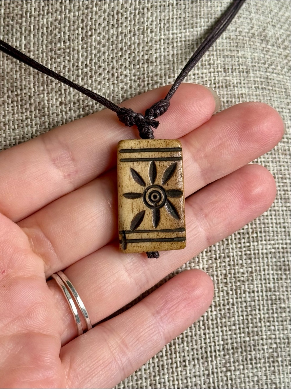 Boho Grunge Bone Bead Choker